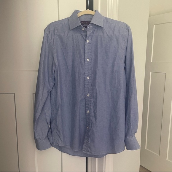 Ralph Lauren Purple Label Other - Ralph Lauren Purple Label Men’s Blue print Button Down Cotton Easy Care